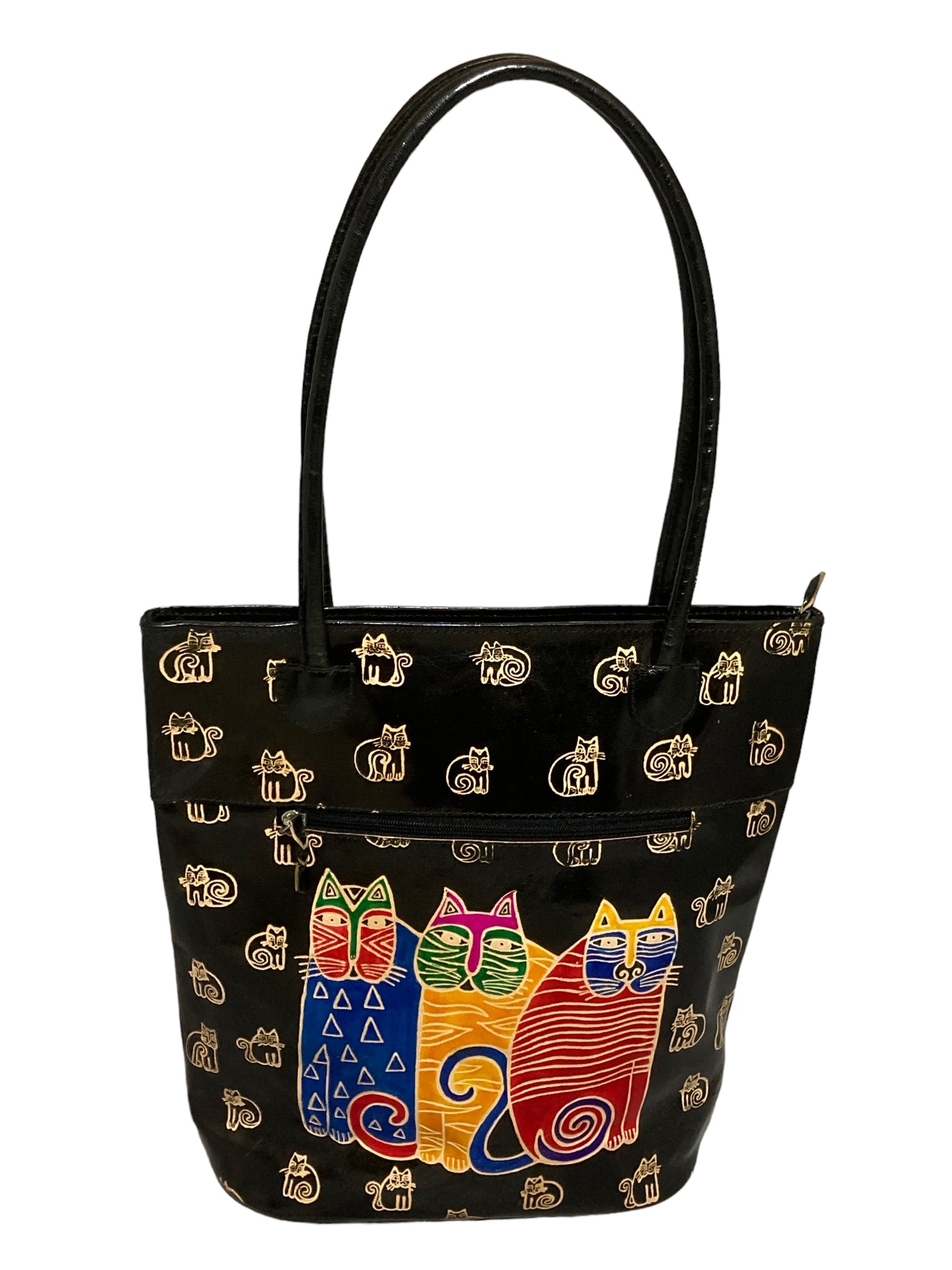 Indian Handcrafted leather bag with Cats