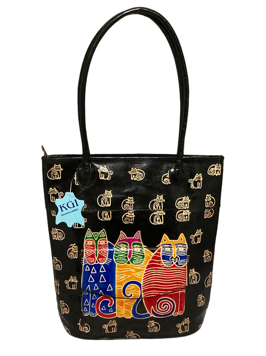 Indian Handcrafted leather bag with Cats