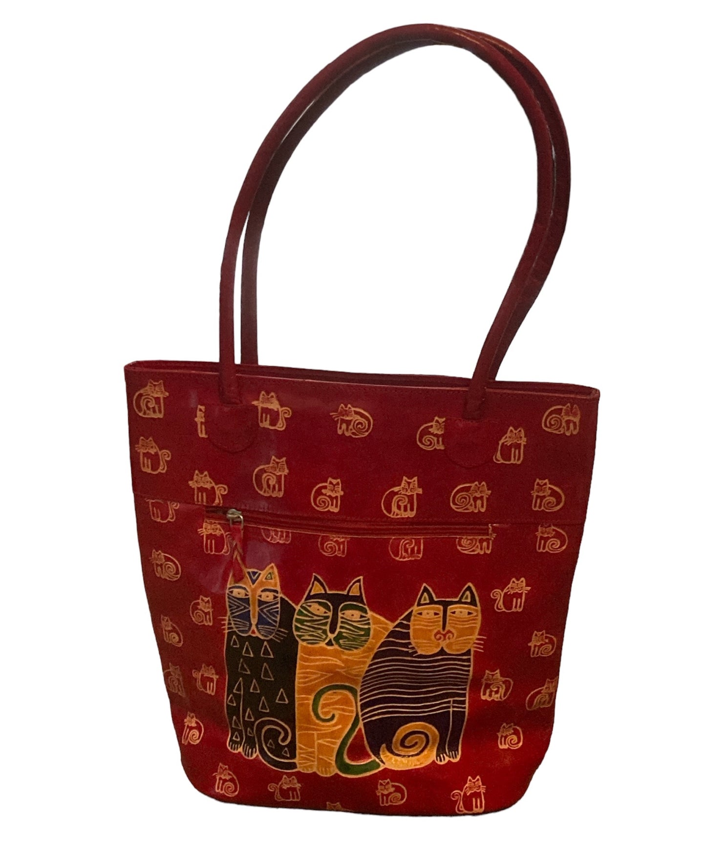 Indian Handcrafted leather bag with Cats