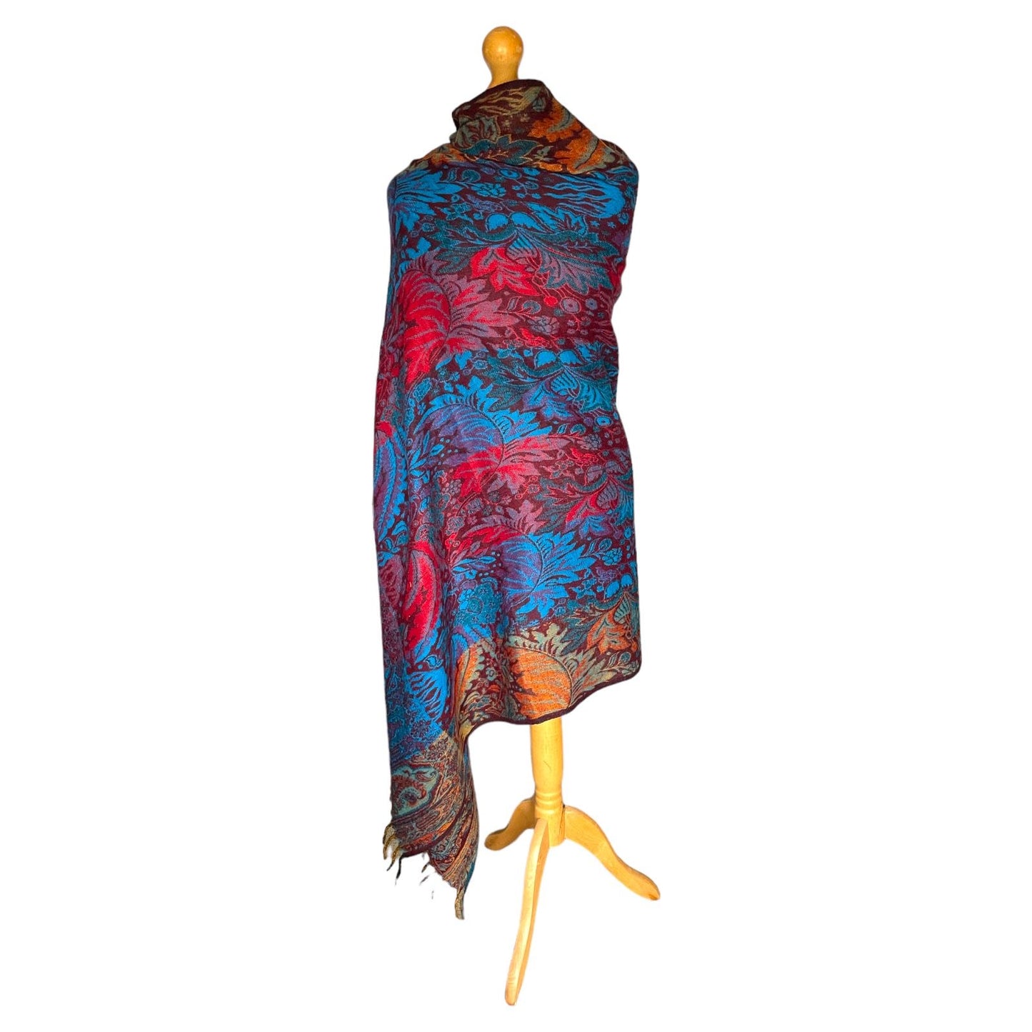 Colourful Reversible Indian Paisley Shawl