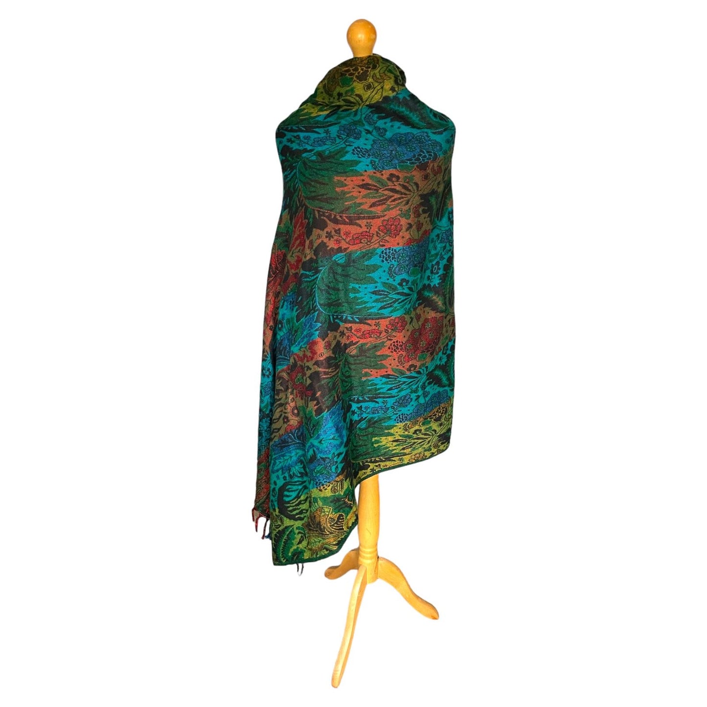 Colourful Reversible Indian Paisley Shawl